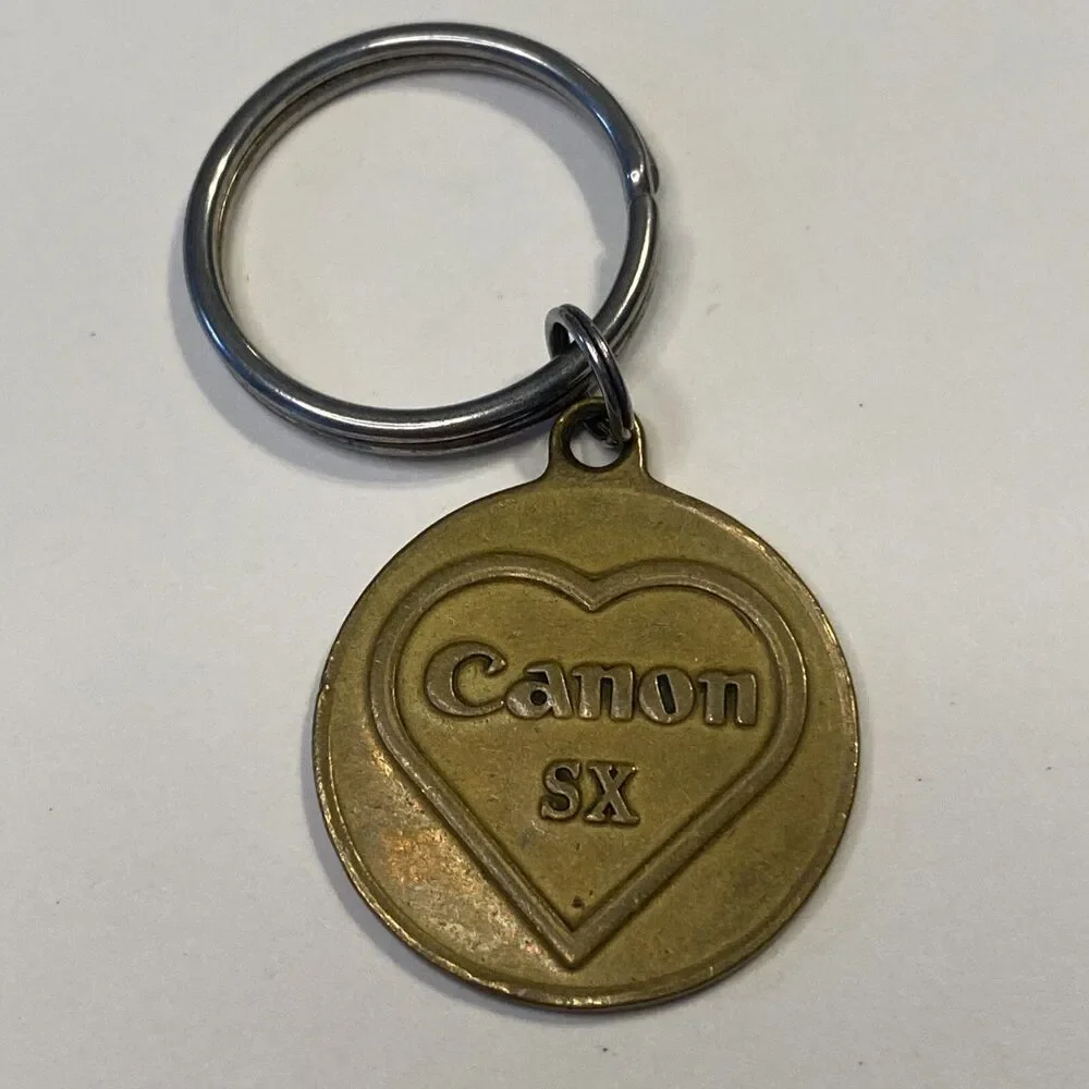 Canon Camera SX Brass Keychain RARE Fob Postage Guaranteed Round Vintage HTF